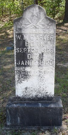 W. M. Carver Tombstone, Godfrey Cemetery, Rabun Co., GA